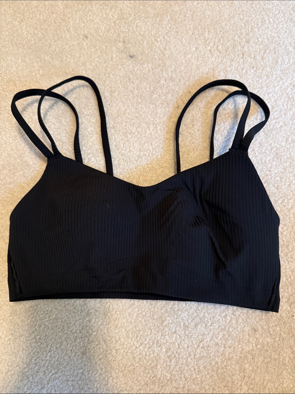 lululemon athletica Black Ribbed Double-Strap Bralette